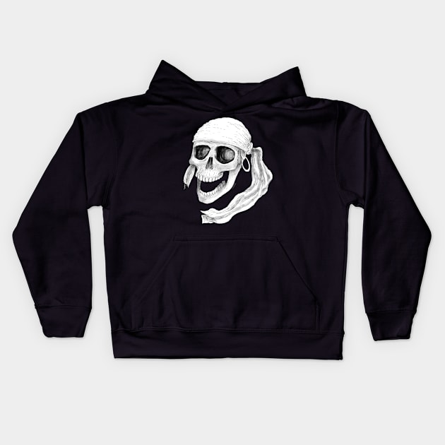 Pirate skull Kids Hoodie by lucamendieta